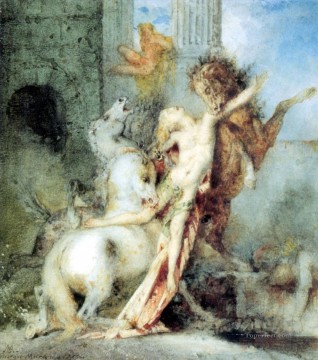  Symbolism Oil Painting - Diomedes Devoured by his Horses watercolour Symbolism Gustave Moreau